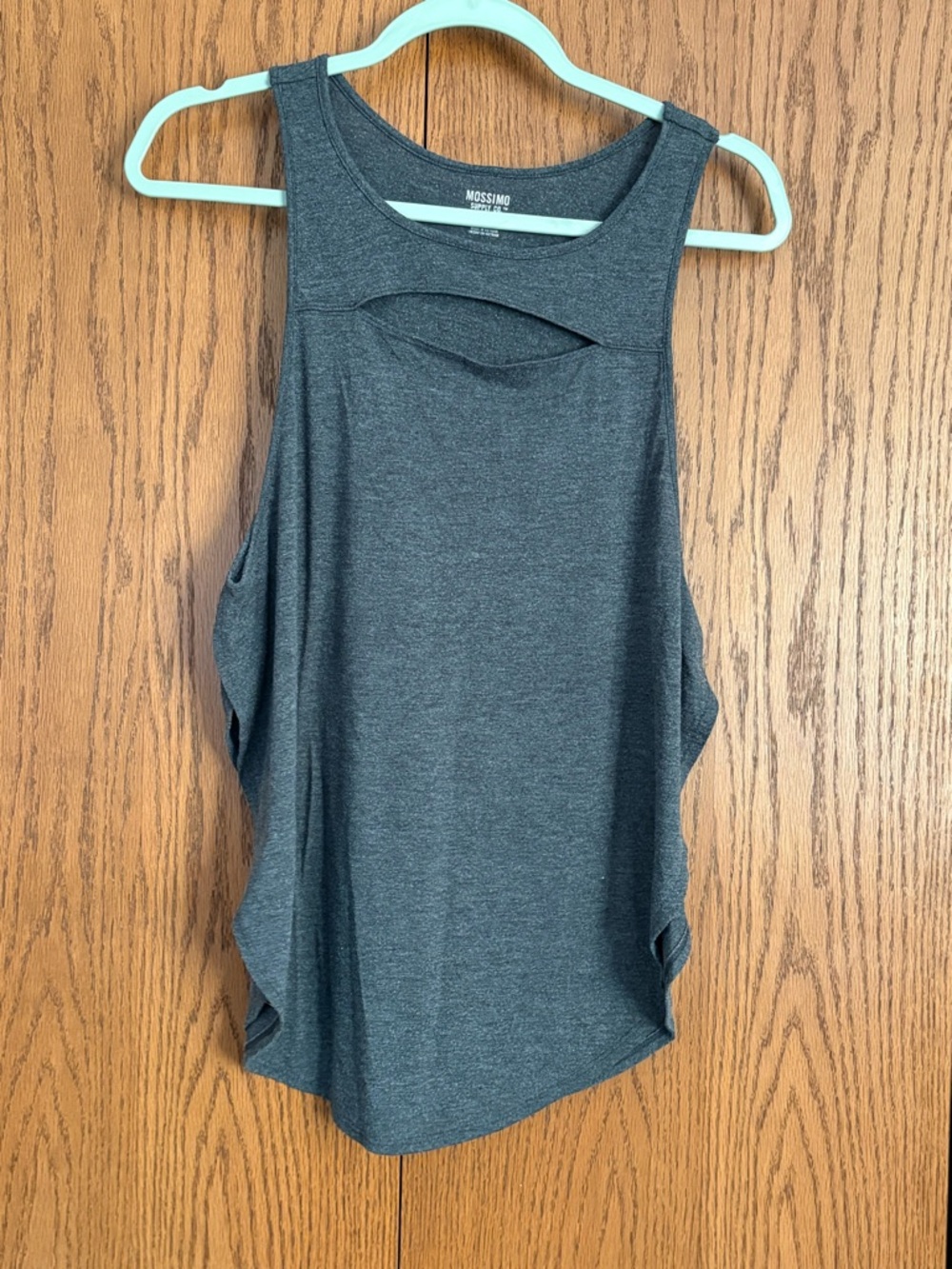 Mossimo Supply Co. Heather Charcoal Cutout Tank Top